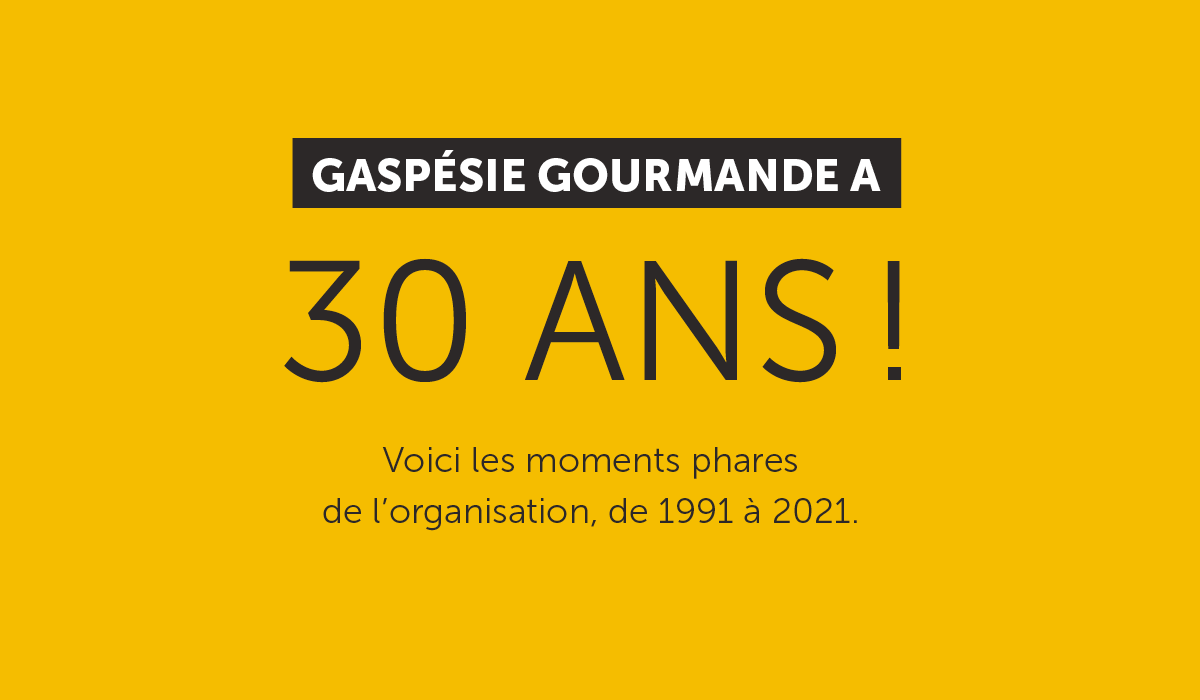 Gaspésie Gourmande a 30 ans !